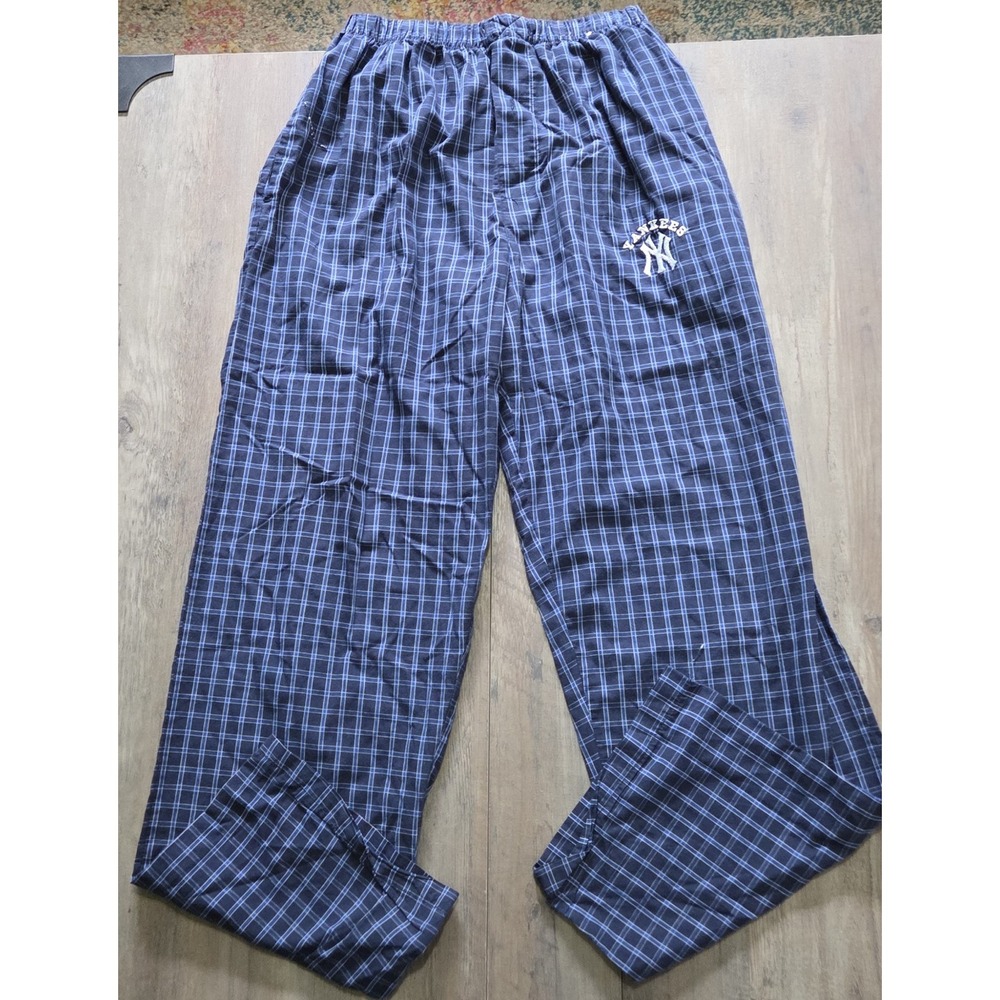 Bottom Drawers Sleepwear MLB New York Yankees Blue Plaid Pajama Pants Men M